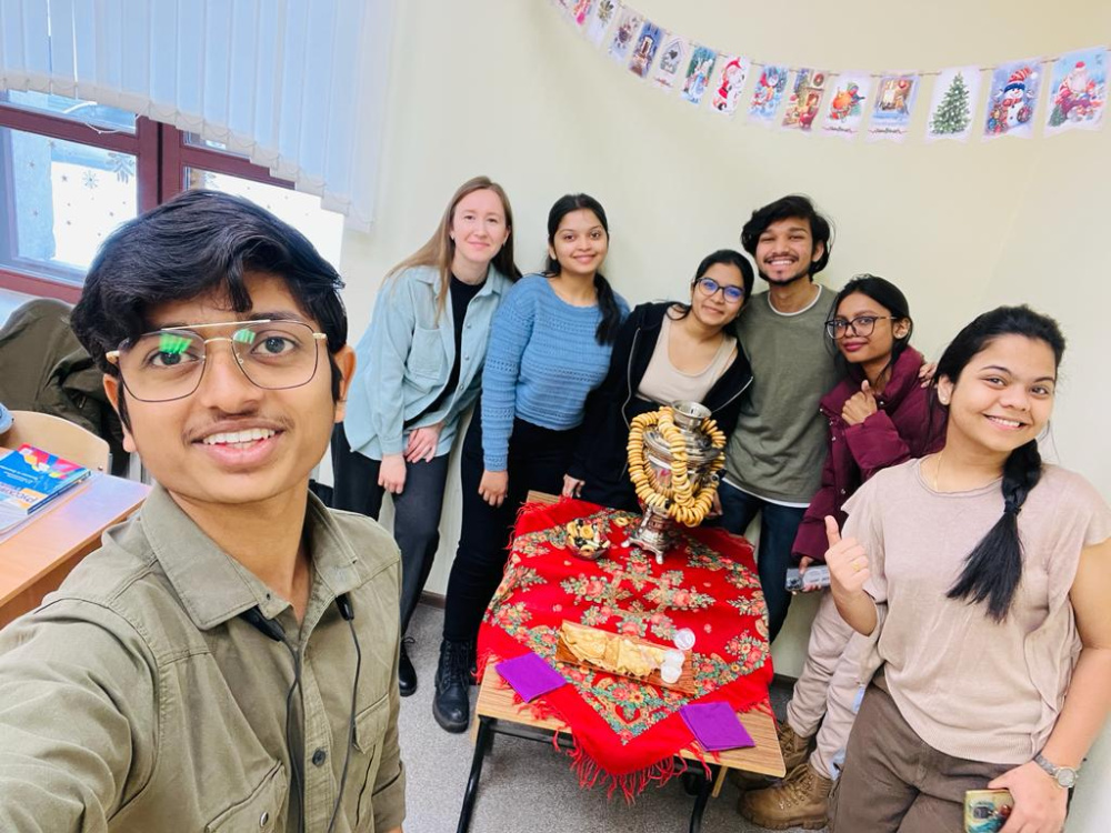 Students from India, Malaysia and Egypt celebrate Cheesefare Week