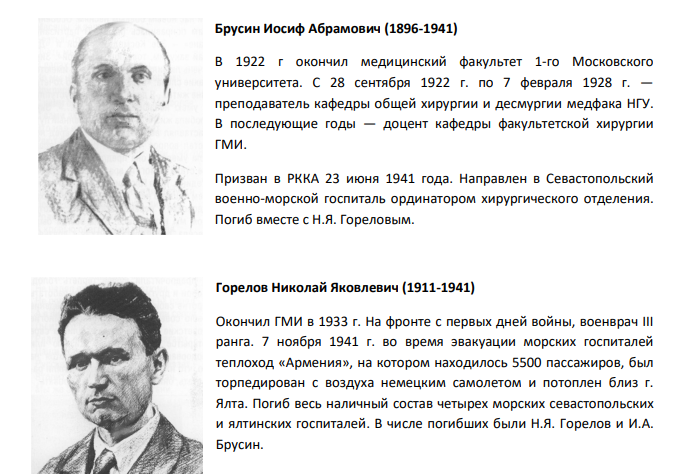 Брусин Иосиф Абрамович (1896-1941) и Горелов Николай Яковлевич (1911-1941)